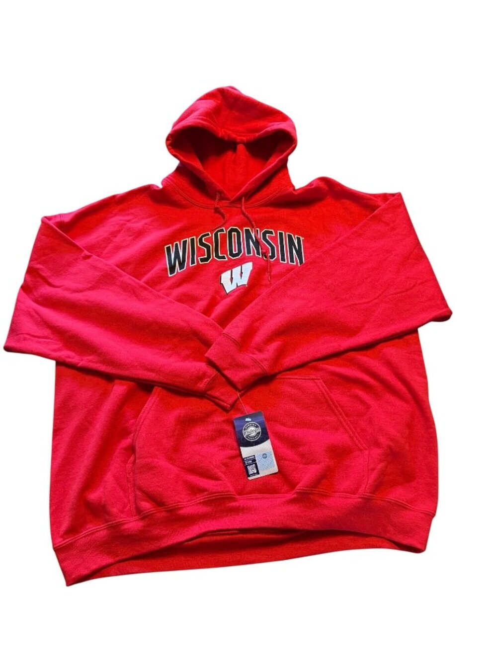 Wisconsin Badgers Red Hooded Sweatshirt Logo Athletic 2XL Cotton Blend - Picture 1 of 4